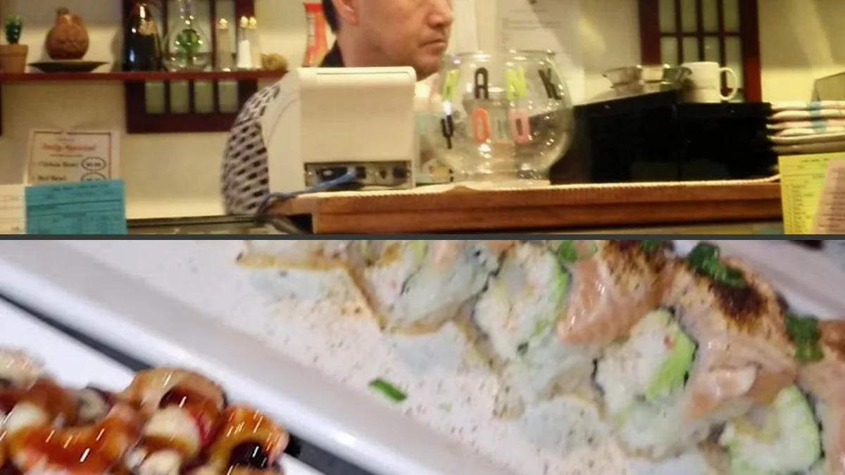 Japanese dishes served in a casual dining room.