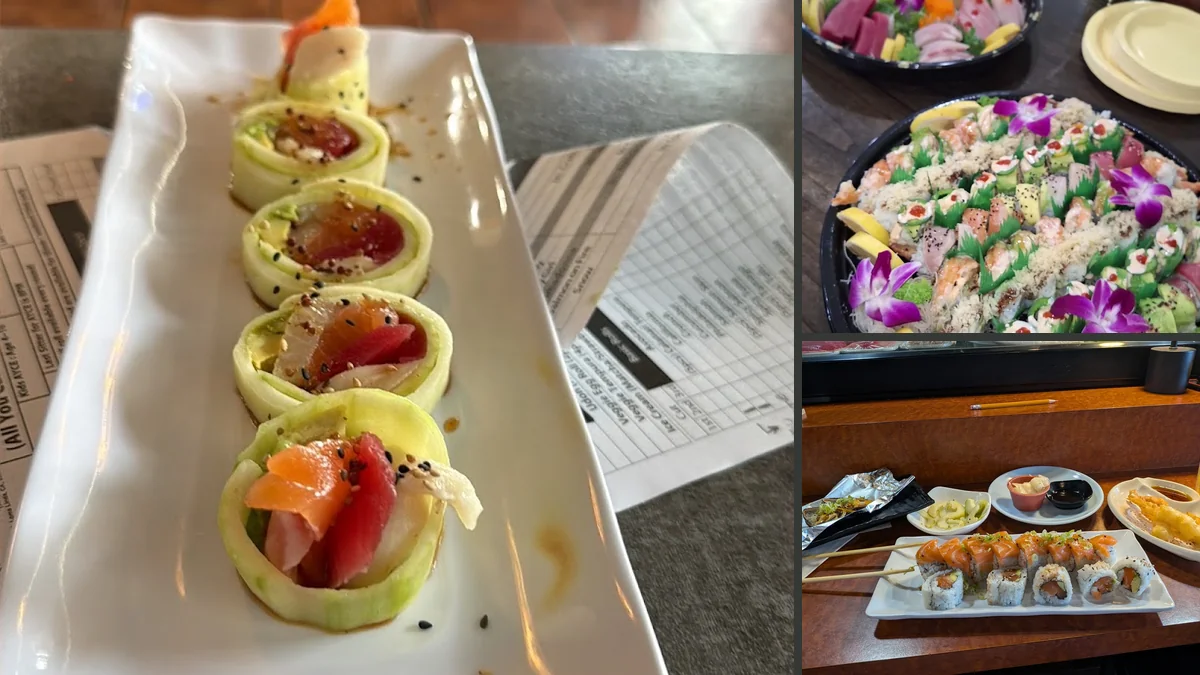 Japanese dishes served in a casual dining room.